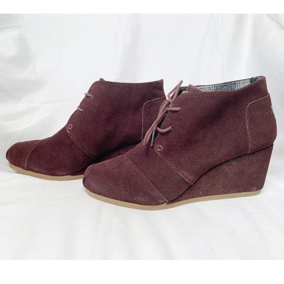 Toms Desert Wedge Suede Bootie - Brown - Picture 4 of 8